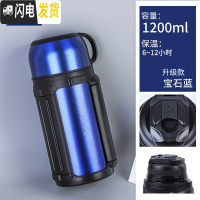 三维工匠保温壶户外旅行壶车载便携大容量保温杯水壶家用宿舍学生 级宝石蓝1.2