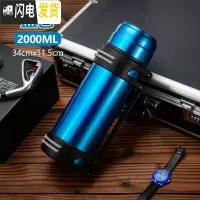 三维工匠保温杯男大容量保温壶保冷壶杯暖热水瓶户外便携车载旅行水壶2 蓝色2000