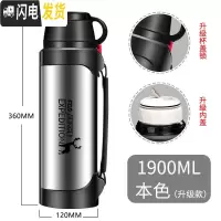 三维工匠保温水壶超大容量户外便携车载旅行水杯男保暖热水瓶2000 1900本色(内塞级版)保温杯