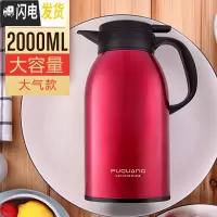 三维工匠不锈钢保温壶家用大容量车载便携户外大号保温瓶热水瓶开水瓶 大红色