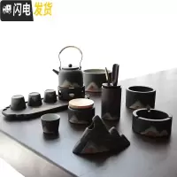 三维工匠黑陶功夫茶具套装家用禅意日式泡茶简约现代客厅茶壶干泡礼盒定制 大全家福-禅黑-家用装