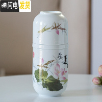 三维工匠便携快客杯一壶两杯简约旅行功夫茶具套装日式泡茶壶车载随身茶杯 爱莲说不配包