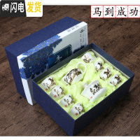 三维工匠纯色茶具套装家用办公简约便携旅旅行泡茶器紫砂车载茶壶茶杯 马到功成茶具小套10件礼盒装