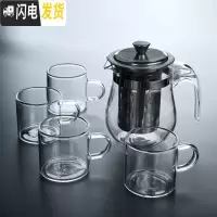 三维工匠家用冲茶器飘逸杯全拆洗功夫泡茶壶过滤内胆玻璃茶具茶壶套装 小号飘逸壶-飘逸杯+4杯