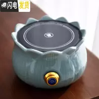 三维工匠陶瓷茶具煮茶壶泡茶器家用电陶炉功夫茶盘小茶台茶海茶道套装 哥窑电陶炉 14件