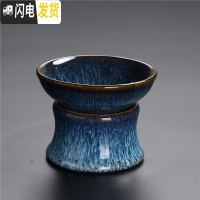 三维工匠陶瓷功夫茶具套装家用个性简约窑变建盏拉丝盖碗茶壶茶杯礼盒整套 16釉变拉丝单过滤安全包装