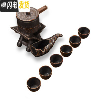 三维工匠创意泡茶石磨陶瓷功夫茶具套装茶杯组合懒人茶具整套半全自动家用 款12古早味半自动茶具