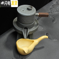 三维工匠懒人石磨半自动茶具套装陶瓷家用功夫泡茶器创意个性复古防烫茶壶 万古灰配公道杯