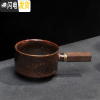 三维工匠懒人石磨半自动茶具套装陶瓷家用功夫泡茶器创意个性复古防烫茶壶 玫红色万古红茶壶无盖子