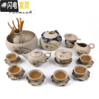 三维工匠手绘茶具套装家用中式复古整套茶具茶壶盖碗茶杯陶瓷功夫茶具礼盒 手绘荷藕全套装(19件套) 8件