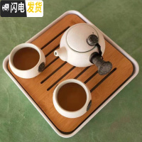 三维工匠小茶具套装家用简约现代阳台庭院功夫茶具日式酒店客房干泡小茶台 雪花侧把壶一壶二杯+茶盘白