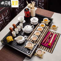 三维工匠全套茶具套装家用功夫茶具紫砂佛盘白瓷茶杯茶海茶壶大小泡茶套装 唐诗白瓷幽雅清香套装 20件