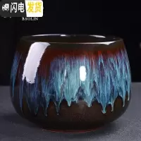三维工匠建盏窑变功夫茶具套装陶瓷家用茶杯泡茶均窑复古日式简约中式茶壶 茶渣缸-流沙金