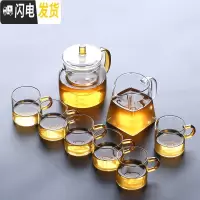 三维工匠透明玻璃功夫茶具套装加厚耐热带把过滤玻璃茶杯茶壶公道杯 礼貌壶550八件套(含茶壶+公道杯+6个茶杯)