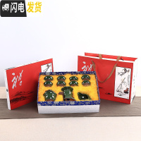三维工匠创意半全自动茶具陶瓷功夫茶杯套装家用简约懒人防烫冲泡茶器冰裂 默认安全包装,礼盒加9元