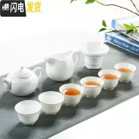 三维工匠喝茶功夫茶具套装家用陶瓷整套白瓷盖碗茶壶品茗茶杯茶道零配 知白-定窑描边茶壶9件套