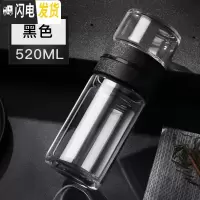 三维工匠一键茶水分离双层玻璃杯网红泡茶男大容量保温水杯茶叶杯子喝茶杯