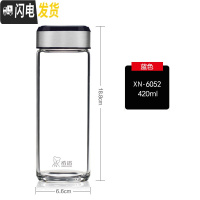 三维工匠玻璃杯单层加厚男女士500大容量水杯商务便携泡茶杯子