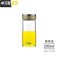 三维工匠单层加厚玻璃杯商务轻奢个性杯子男女带盖泡茶简约水杯