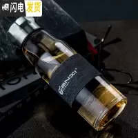 三维工匠玻璃杯 便携水杯带盖耐热杯子创意单层透明泡茶杯加厚随手杯