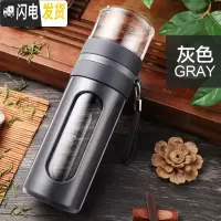 三维工匠双层玻璃杯茶水分离泡茶杯水杯男便携防摔泡茶师过滤塑玻杯子