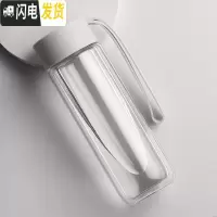 三维工匠玻璃杯女简约ins男清新可爱双层森系茶杯玻璃带盖宽口便携水杯子