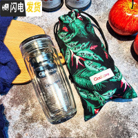 三维工匠双层网红ins风加厚防摔耐热茶杯便携泡茶漏过滤网简约玻璃水杯子