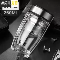 三维工匠双层隔热保温高硼硅玻璃杯子男ins家用单个网红水杯女茶叶泡茶杯