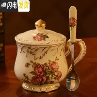 三维工匠马克杯陶瓷水杯子 创意情侣牛奶带盖带勺 简约个性大容量咖啡杯