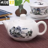 三维工匠正宗紫砂壶纯手工西施壶水壶泡茶壶套装家用陶瓷单壶小茶壶冲茶壶 玉瓷茶壶-蓝山水茶具