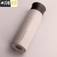 三维工匠日式简约文艺磨砂保温杯女ins原宿风不锈钢便携水杯男学生小杯子 日式500粉咖色保温杯