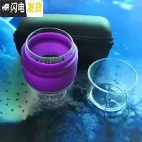 三维工匠玻璃旅行茶具套装便携包快客杯随身一壶二杯功夫茶杯飘逸杯泡茶壶 紫色一壶二杯