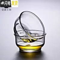 三维工匠 台湾耐热加厚玻璃品茗杯小茶杯功夫茶杯主人杯80 两个装