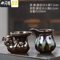 三维工匠小茶杯家用建盏茶杯主人杯陶瓷小杯子盏杯小茶碗品茗杯6只装 沙金-单茶漏+沙金-公道杯￥59