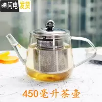 三维工匠带把品茗杯子 加厚耐热玻璃小茶杯酒杯咖啡杯 功夫茶具6个装 450玻璃茶壶(不锈钢内胆)