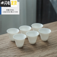 三维工匠德化白瓷品茗杯玉瓷小茶杯子功夫茶具单杯普洱茶碗主人杯单杯定制 德化白瓷美人杯6个