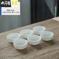 三维工匠德化白瓷品茗杯玉瓷小茶杯子功夫茶具单杯普洱茶碗主人杯单杯定制 德化白瓷吉祥杯6个