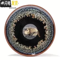 三维工匠建阳功夫茶杯陶瓷茶盏单个主人杯小品茗杯天目纯手工家用 建盏杯-象牙黄-锦鲤-礼盒装