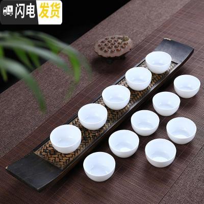 三维工匠德化茶具 泡茶白瓷小茶杯子品茗杯 单杯功夫普洱茶杯纯白色陶瓷杯 02款:5.5cmx2.8cm