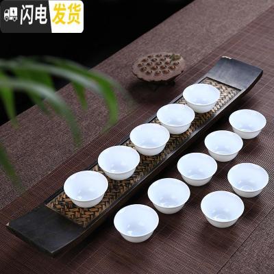 三维工匠德化茶具 泡茶白瓷小茶杯子品茗杯 单杯功夫普洱茶杯纯白色陶瓷杯 03款:5.8cmx2.8cm