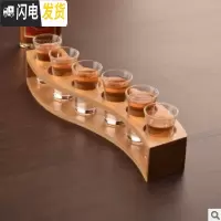三维工匠分酒器带刻度中式套装家用玻璃烈酒子弹杯二两小酒杯一口杯 子弹杯6只+S型杯架
