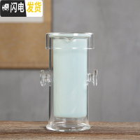 三维工匠青瓷茶具陶瓷粗陶杯子功夫品茗杯建盏茶碗主人杯单杯6个斗笠 青瓷蓝双耳玻璃壶