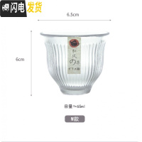 三维工匠玻璃品茗杯耐热高硼硅锤目纹小茶杯功夫个人杯子日式酒杯 (W款)条纹品茗杯(65)