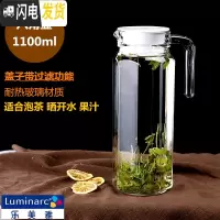三维工匠水壶家用冷水壶玻璃大容量耐热凉水杯可高温果汁壶套装防爆 1.1八角(送刷+垫)凉水壶