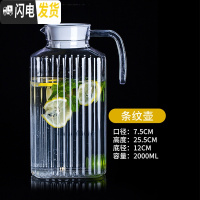 三维工匠PC亚克力冷水壶扎壶可高温钻石壶醒酒器果汁壶防爆酒吧专用凉水壶 条纹壶(PC不是玻璃)加厚2.0.不是玻璃