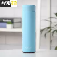 三维工匠好看的简约保温杯男女士学生情侣款创意一对水杯潮流个性可爱杯子 蓝色新款送杯刷带茶隔