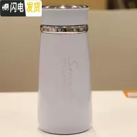 三维工匠ins保温杯304不锈钢真空水杯女带茶隔可爱茶杯便携简约韩版随手杯 蓝色350W702保温杯