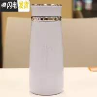 三维工匠ins保温杯304不锈钢真空水杯女带茶隔可爱茶杯便携简约韩版随手杯 蓝色420W702保温杯