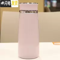 三维工匠ins保温杯304不锈钢真空水杯女带茶隔可爱茶杯便携简约韩版随手杯 紫色420W702保温杯