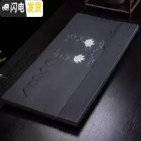 三维工匠变色石茶盘功夫茶具整块乌金石茶台家用简约石茶托中式茶海 高山流水白鹤80*38*3CM送桶